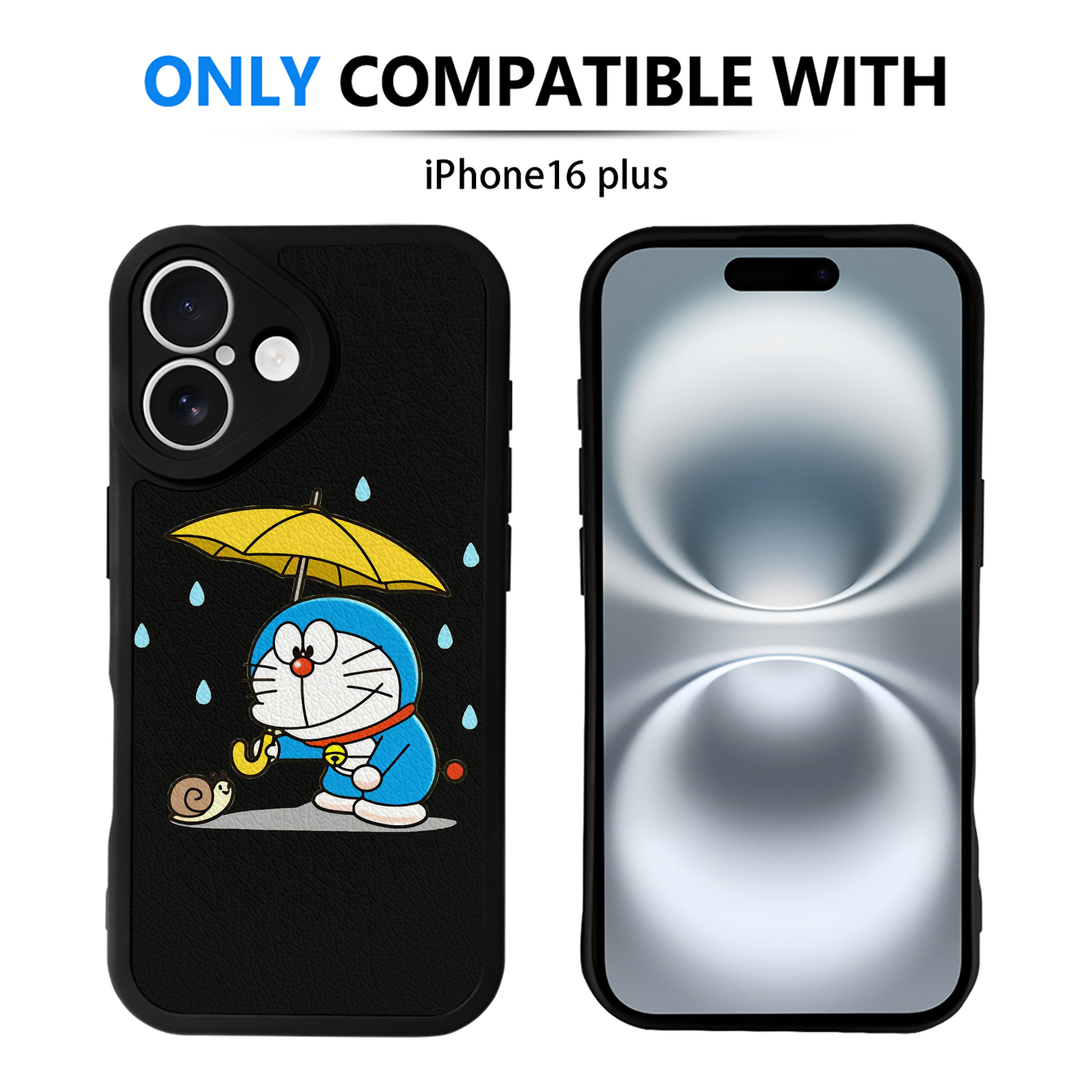 （画像用） ドラえもん Doraemon 【iPhone 16シリーズ対応】シリコンスマホケース（レザー調） 材質：シリコン